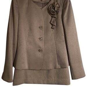 Kasper Tan Blazer with Floral Detail